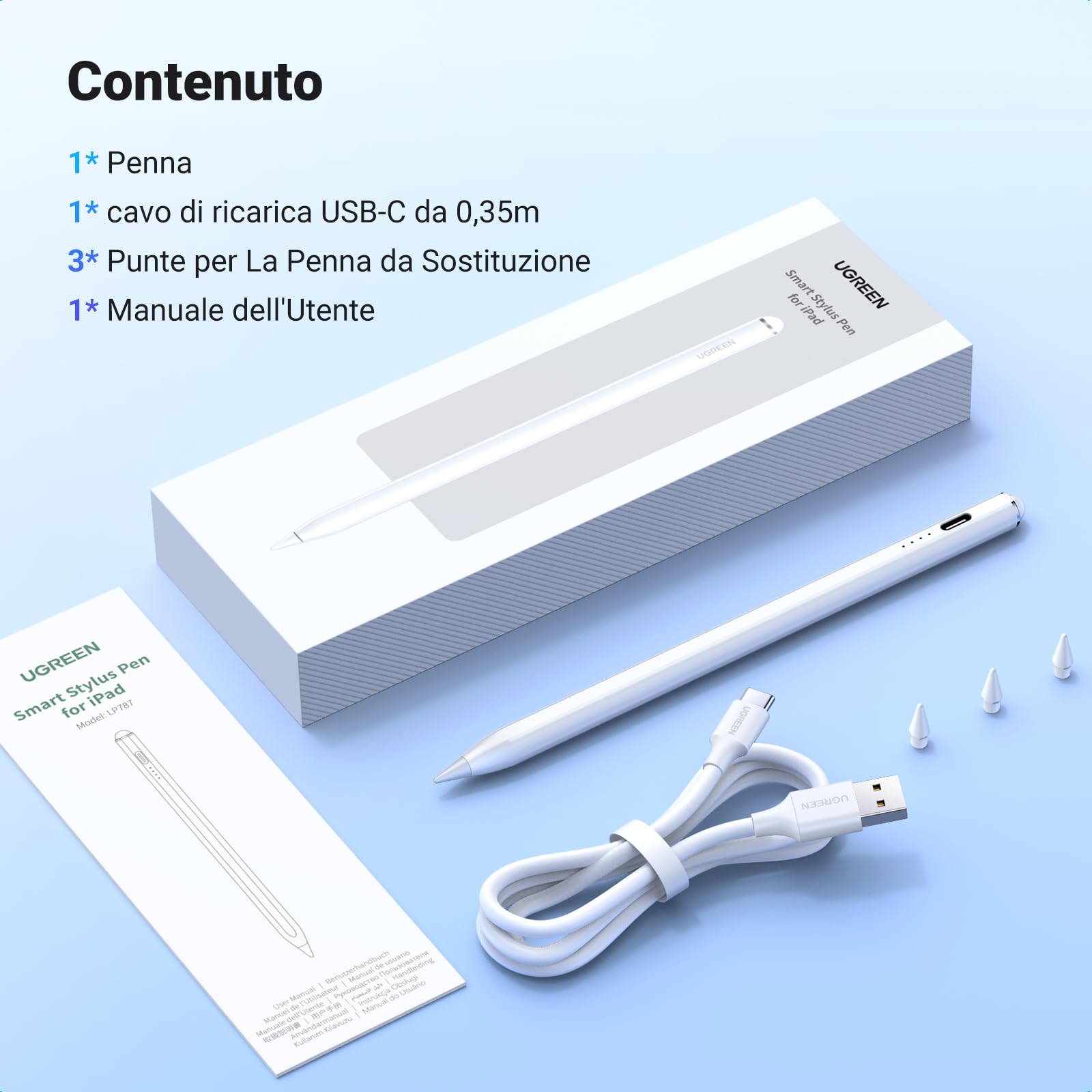 ugreen-penna-stylus-magnetica-usb-c-per-ipad-12h-rifiuto-palmo-inclinazione image 8