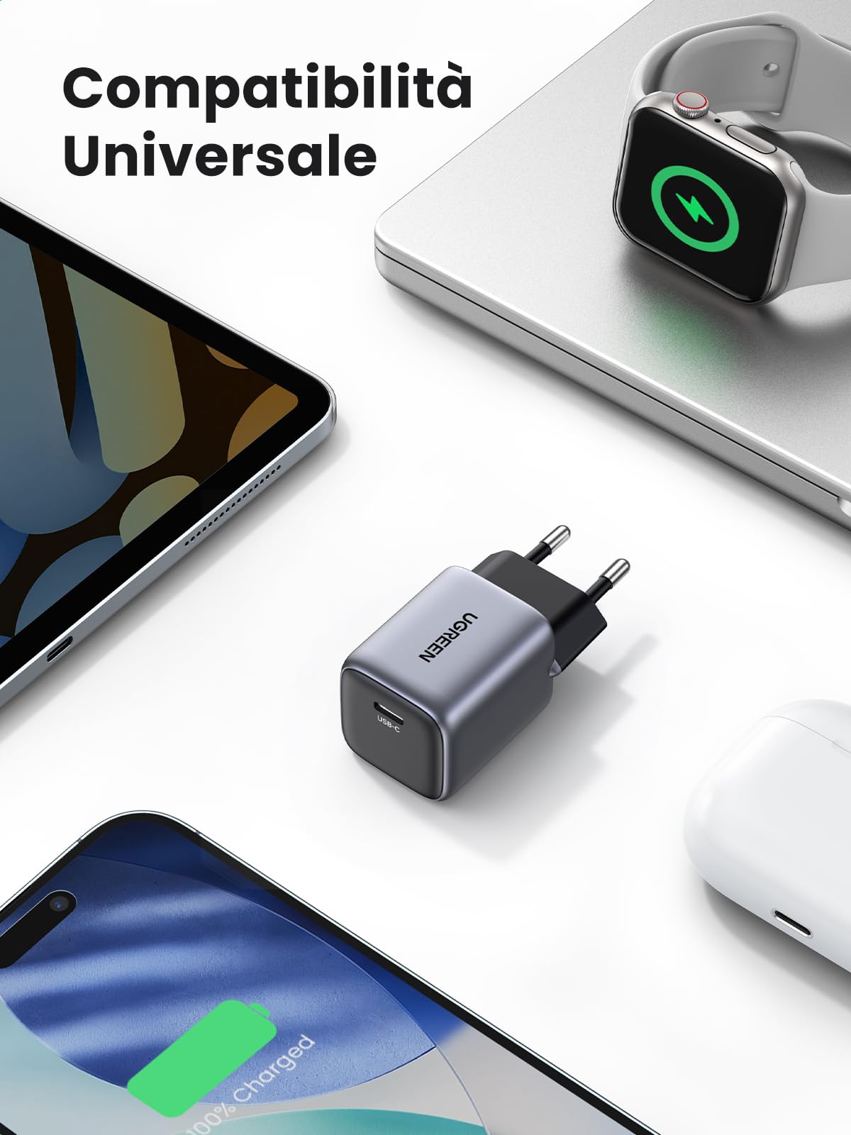 ugreen-nexode-caricatore-usb-c-gan-ii-30w-pd-pps-qc-per-iphone-e-galaxy image 5