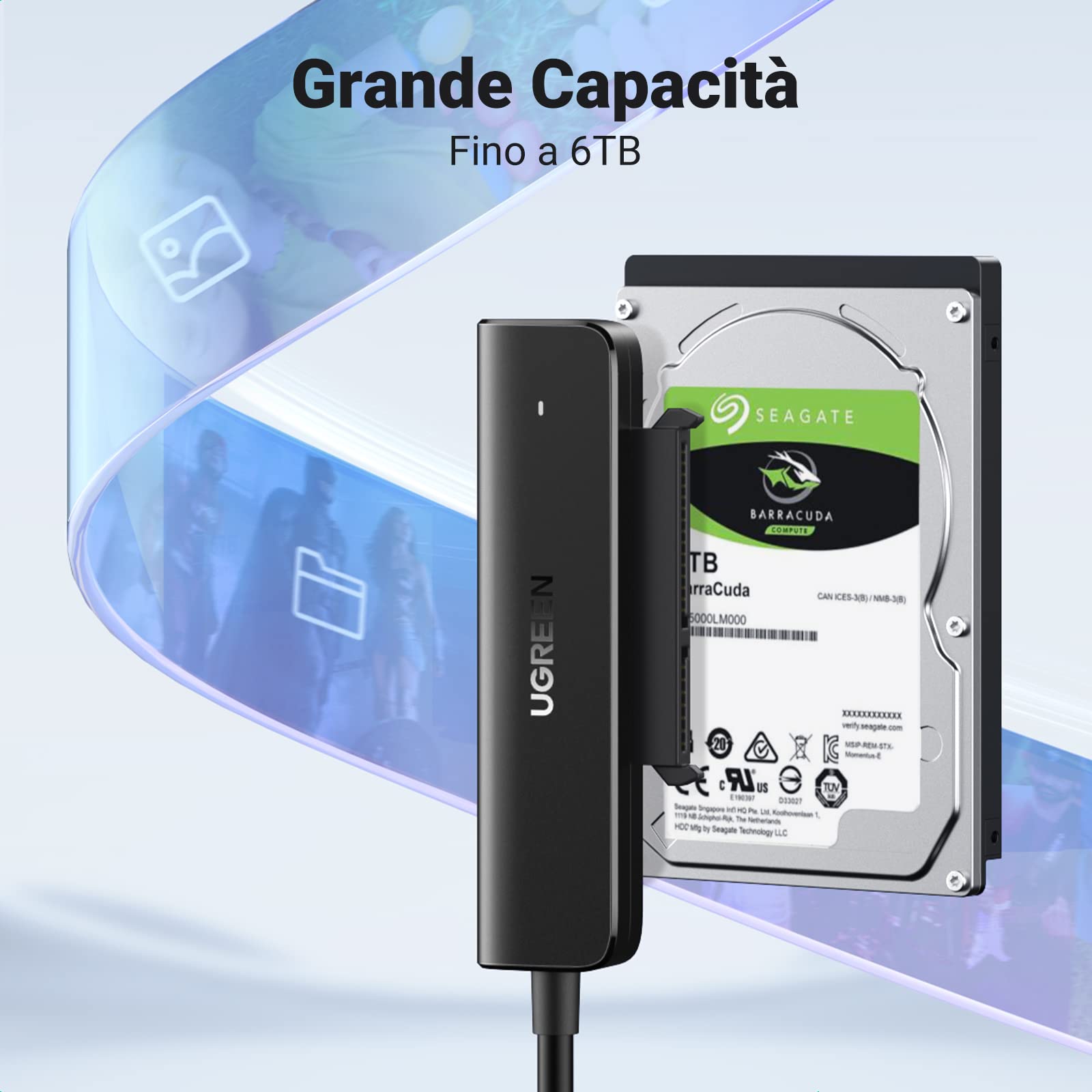 ugreen-adattatore-usb-c-3-1-a-sata-per-ssd-hdd-2-5-5gbps-uasp image 3