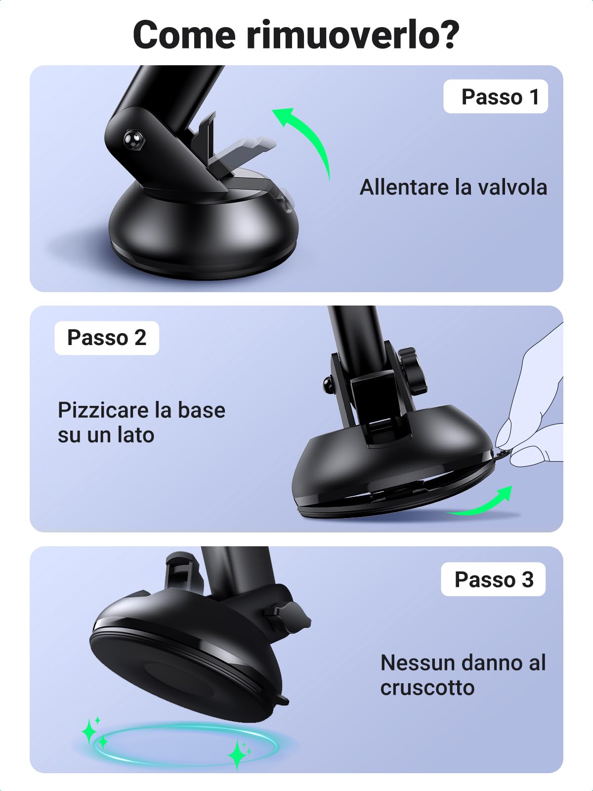 ugreen-supporto-telefono-auto-da-cruscotto-con-ventosa-360 image 8