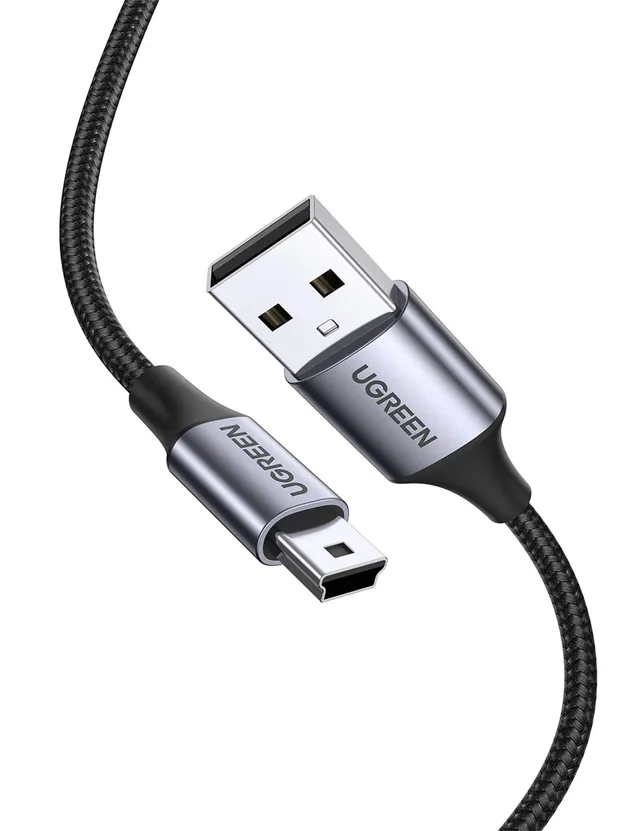 ugreen-cavo-usb-a-2-0-a-mini-b-nylon-1m-ricarica-2a-480mbps image 1