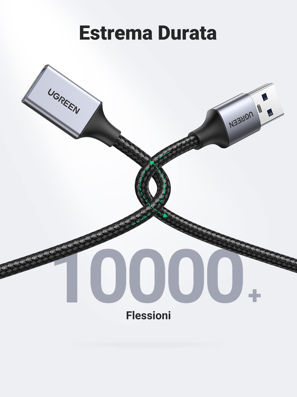 ugreen-cavo-prolunga-usb-3-0-maschio-femmina-1m-nylon-5gbps image 5
