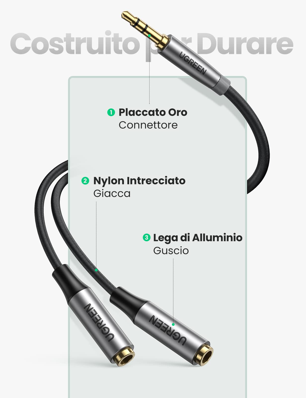 ugreen-sdoppiatore-jack-3-5mm-maschio-a-2-femmina-in-nylon-20cm image 6