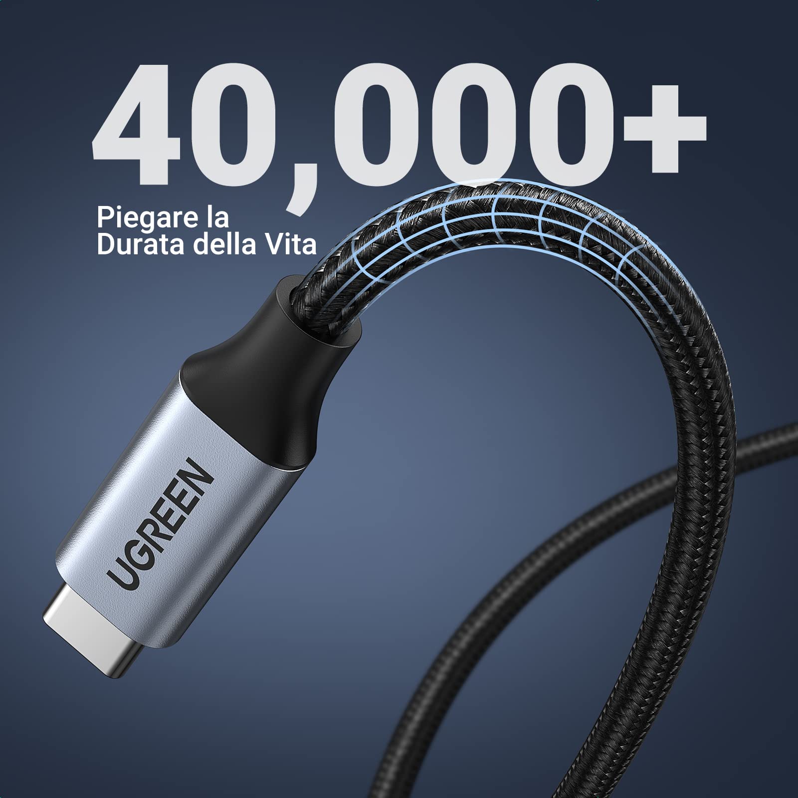 ugreen-nexode-cavo-prolunga-usb-c-3-2-10gbps-100w-4k-60hz-0-5m-grigio image 8