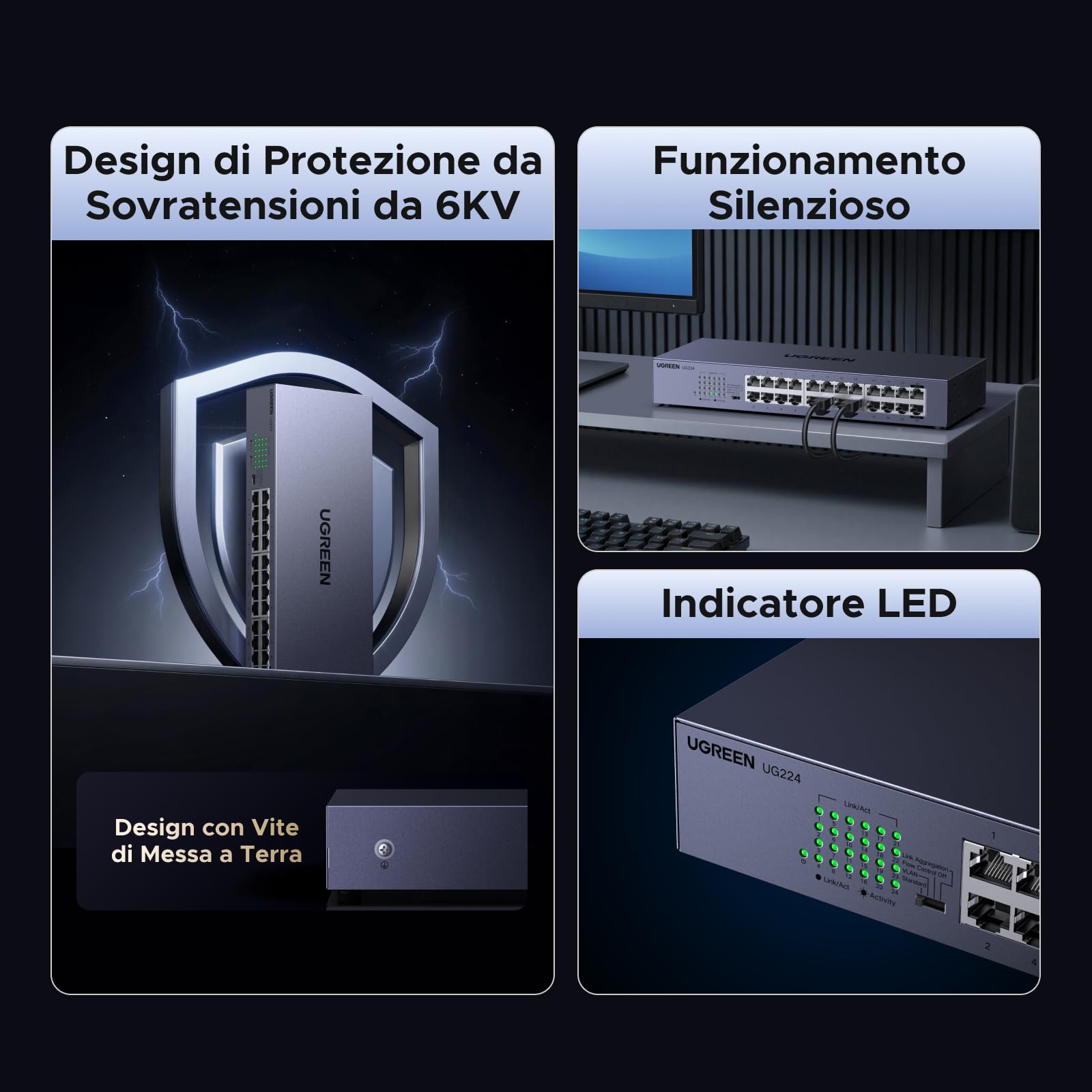 ugreen-switch-ethernet-gigabit-24-porte-1000mbps-desktop-parete image 8