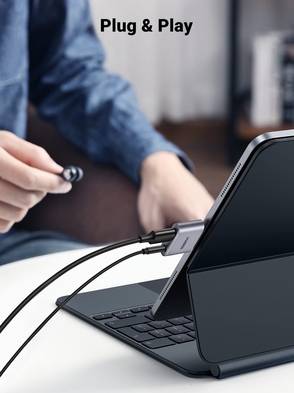 ugreen-adattatore-usb-c-a-jack-3-5mm-ricarica-pd-30w-2-in-1-con-chip-dac image 6