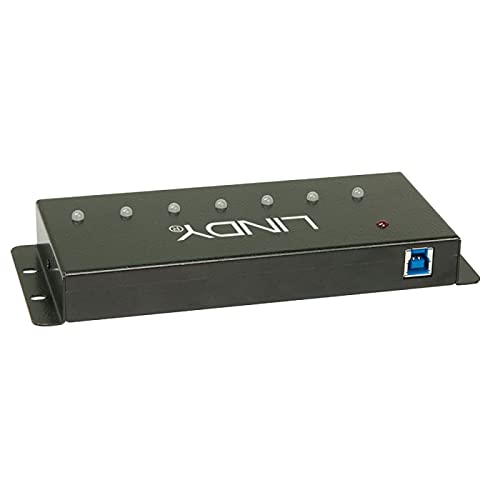 lindy-43128-hub-industriale-usb-3-0-7-porte-metallo-nero image 5