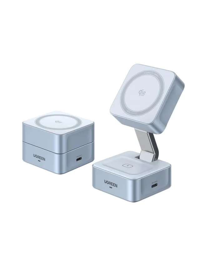 ugreen-magflow-qi2-stazione-ricarica-wireless-2-in-1-25w-per-iphone-airpods image 1