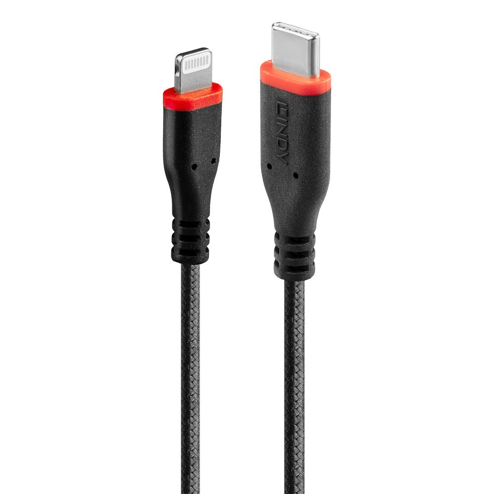 lindy-31286-cavo-usb-c-a-lightning-1m-mfi-in-cotone-black-line image 4