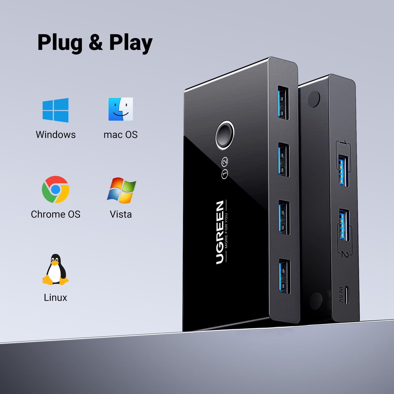 ugreen-switch-usb-3-0-4-porte-2-ingressi-4-uscite-selettore image 6