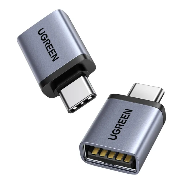 ugreen-adattatore-usb-c-a-usb-a-3-0-otg-5gbps-grigio-2-pezzi image 1