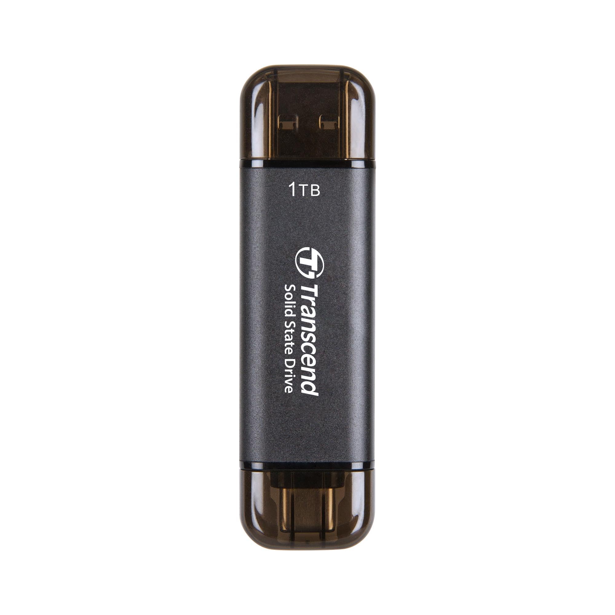 transcend-esd310c-ssd-esterno-portatile-da-1-tb-usb-type-a-type-c-nero image 1