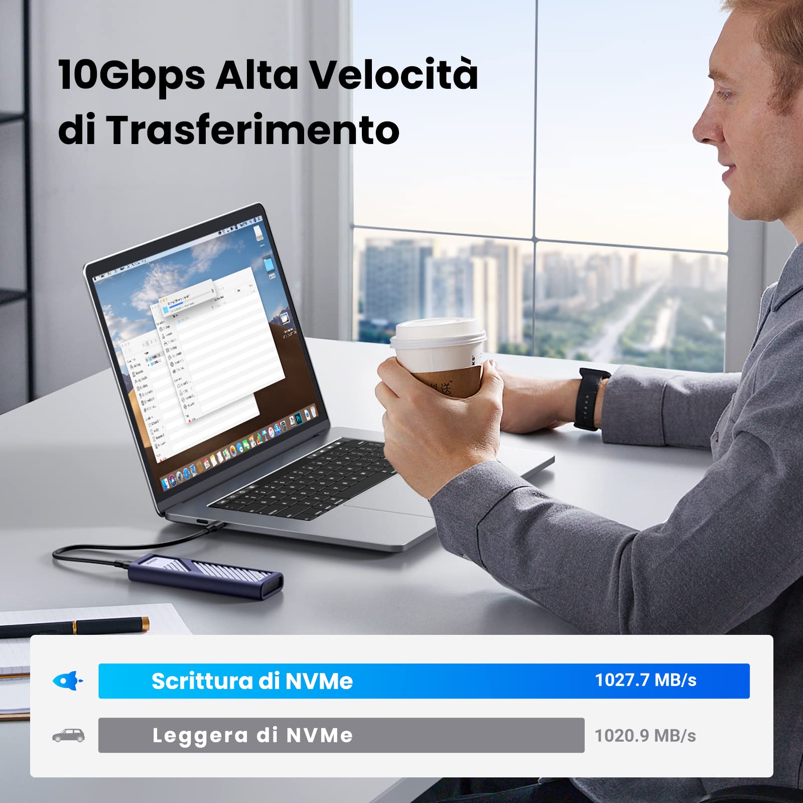 ugreen-case-ssd-m-2-nvme-pcie-usb-c-3-2-gen-2-10gbps-fino-a-4tb image 3