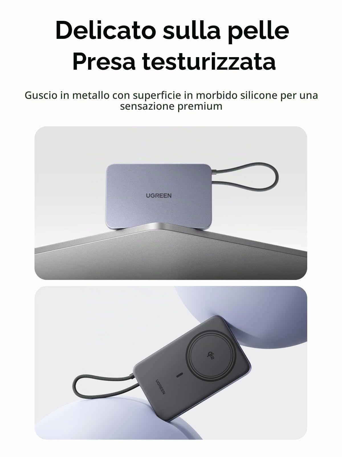 ugreen-magflow-air-power-bank-magnetico-qi2-15w-10000mah-pd-30w-grigio image 6
