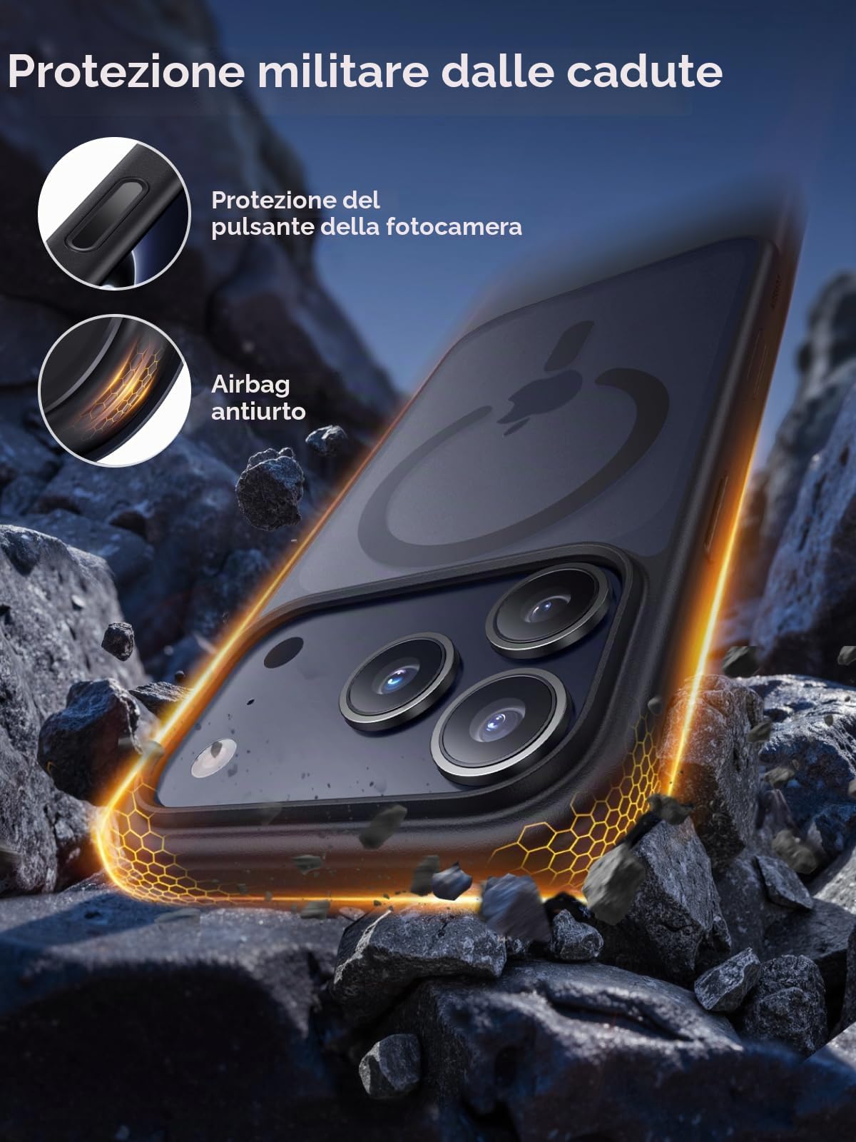 ugreen-custodia-magsafe-per-iphone-17-pro-trasparente-antiurto-militare image 2