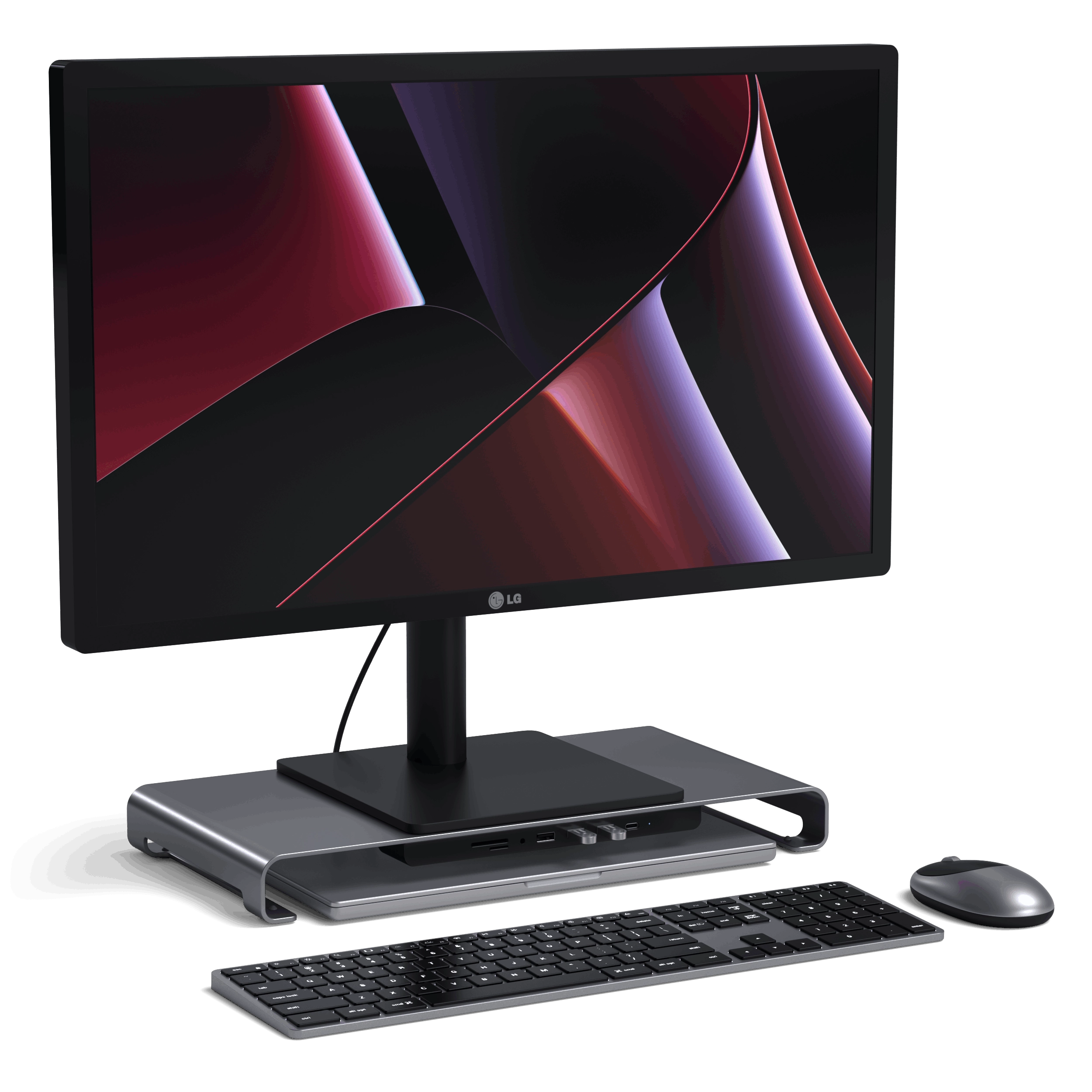 satechi-usb-c-monitor-stand-hub-xl-space-gray image 6