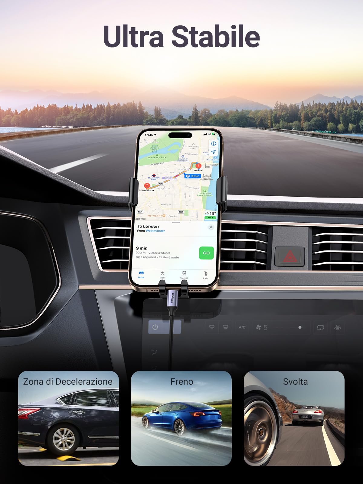 ugreen-supporto-telefono-auto-a-gravit-in-alluminio-grigio image 8