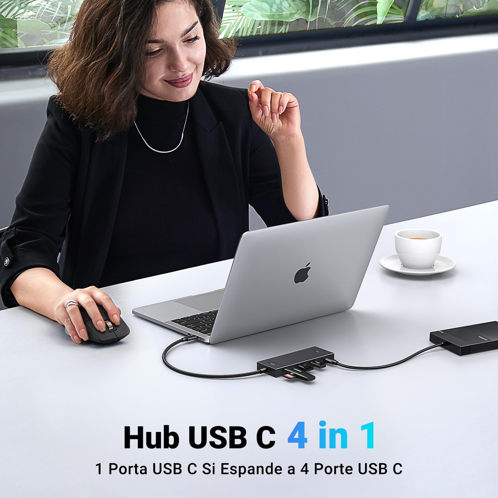 ugreen-hub-usb-c-a-4-porte-usb-c-10gbps-3-2-gen-2-cavo-30cm-macbook-iphone-ipad image 3