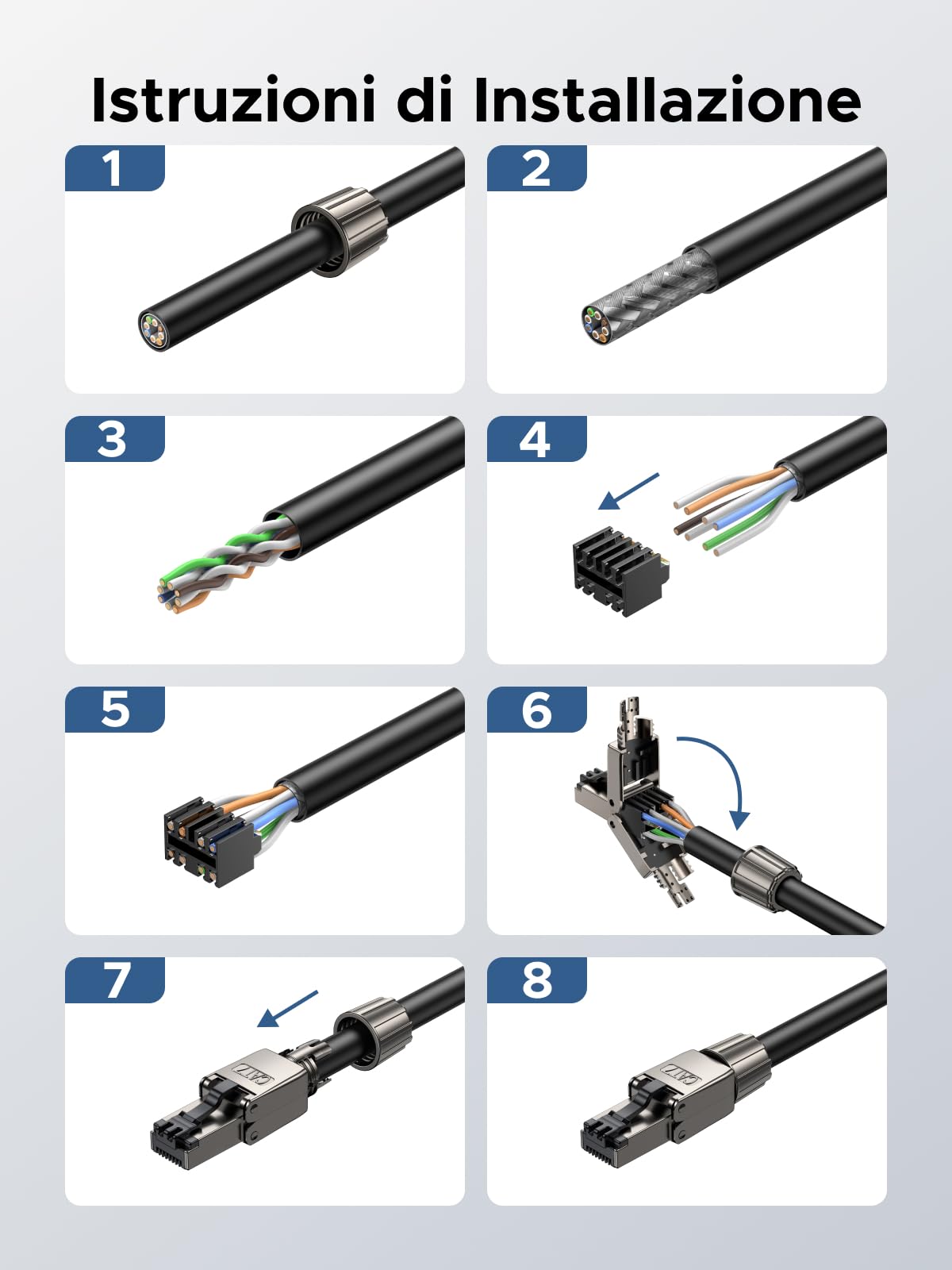 ugreen-connettori-ethernet-cat-7-rj45-schermati-10gbps-poe-4-pezzi image 5