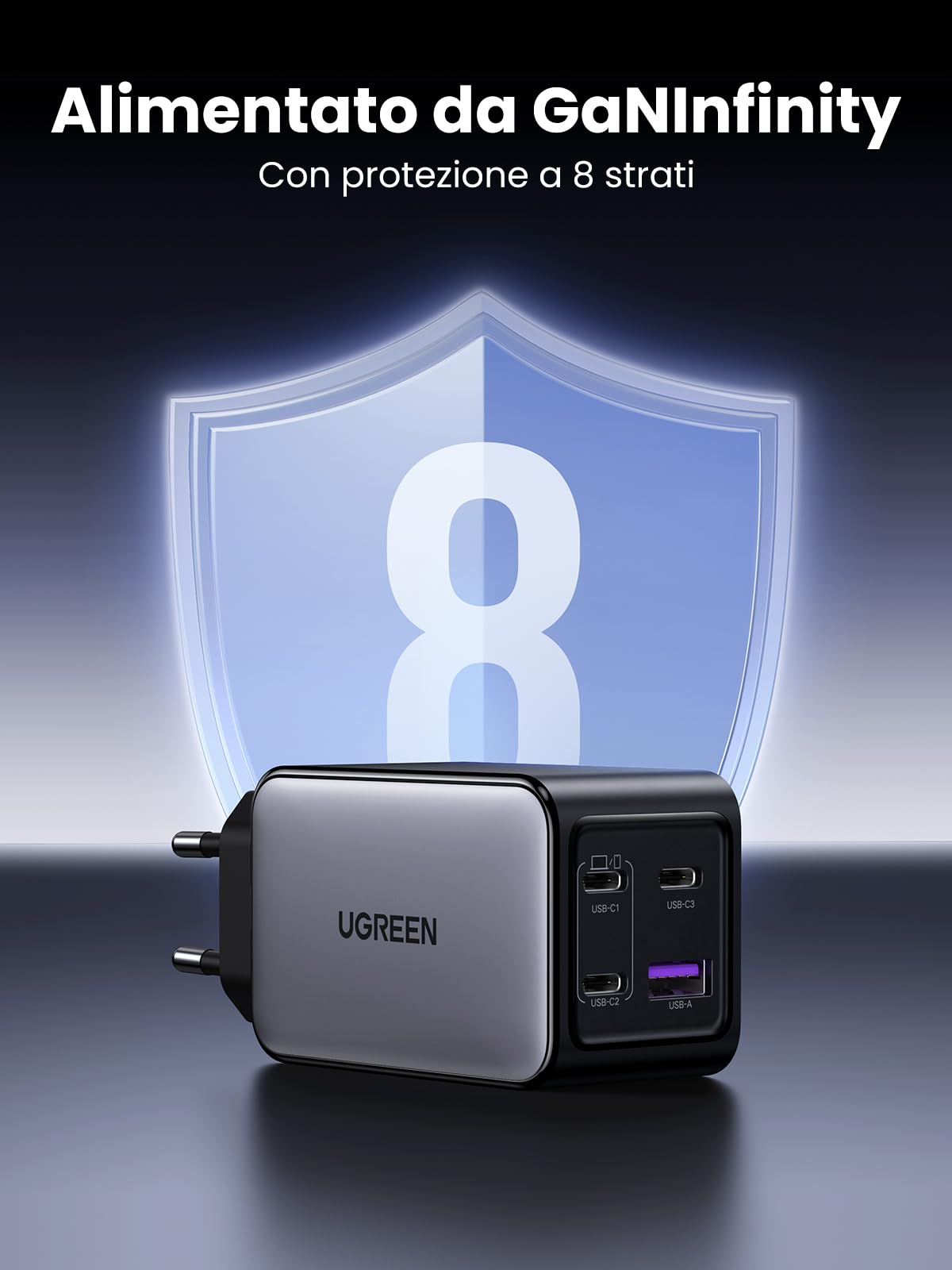 ugreen-nexode-65w-caricatore-gan-4-porte-3-usb-c-1-usb-a-pd-3-0 image 6