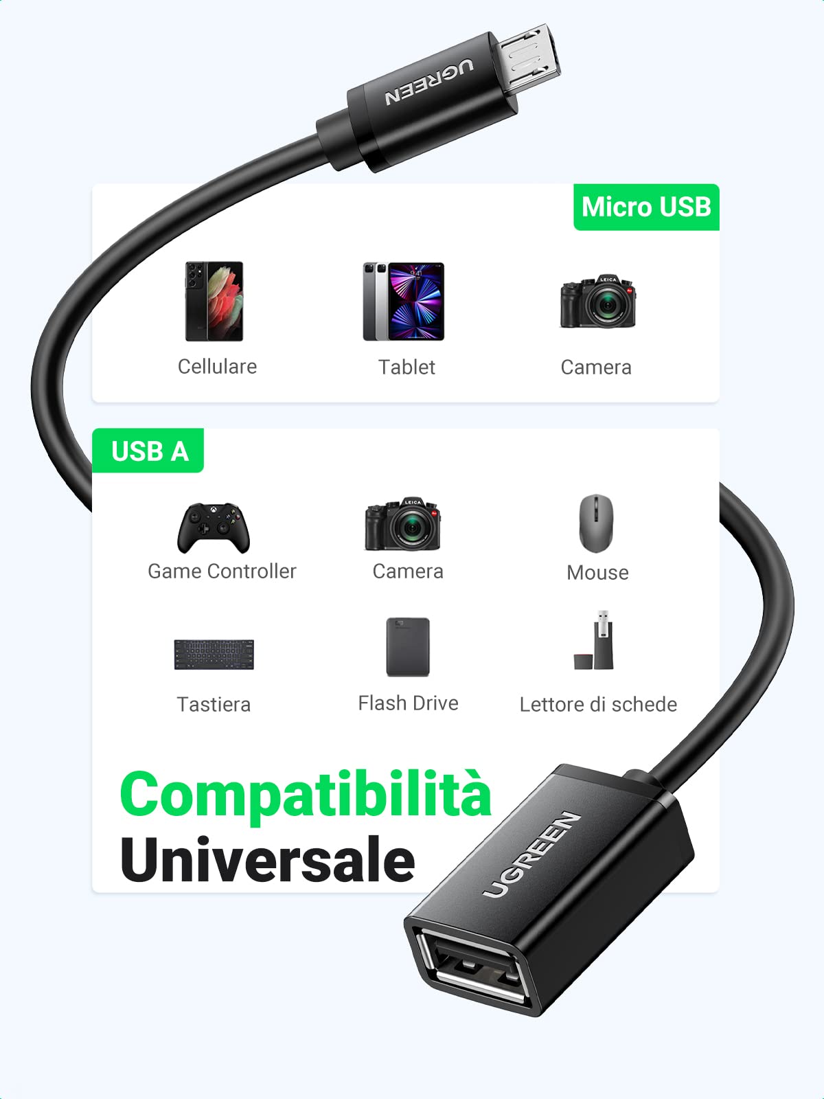 ugreen-adattatore-otg-micro-usb-maschio-a-usb-2-0-femmina-12cm image 4