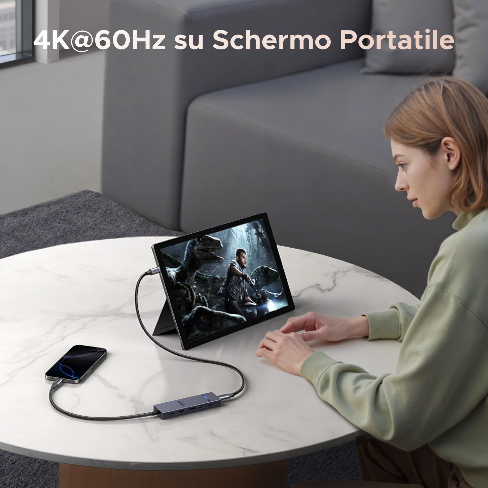 ugreen-revodok-pro-hub-usb-c-6-in-1-10gbps-con-uscita-video-4k-60hz-e-pd-100w image 4