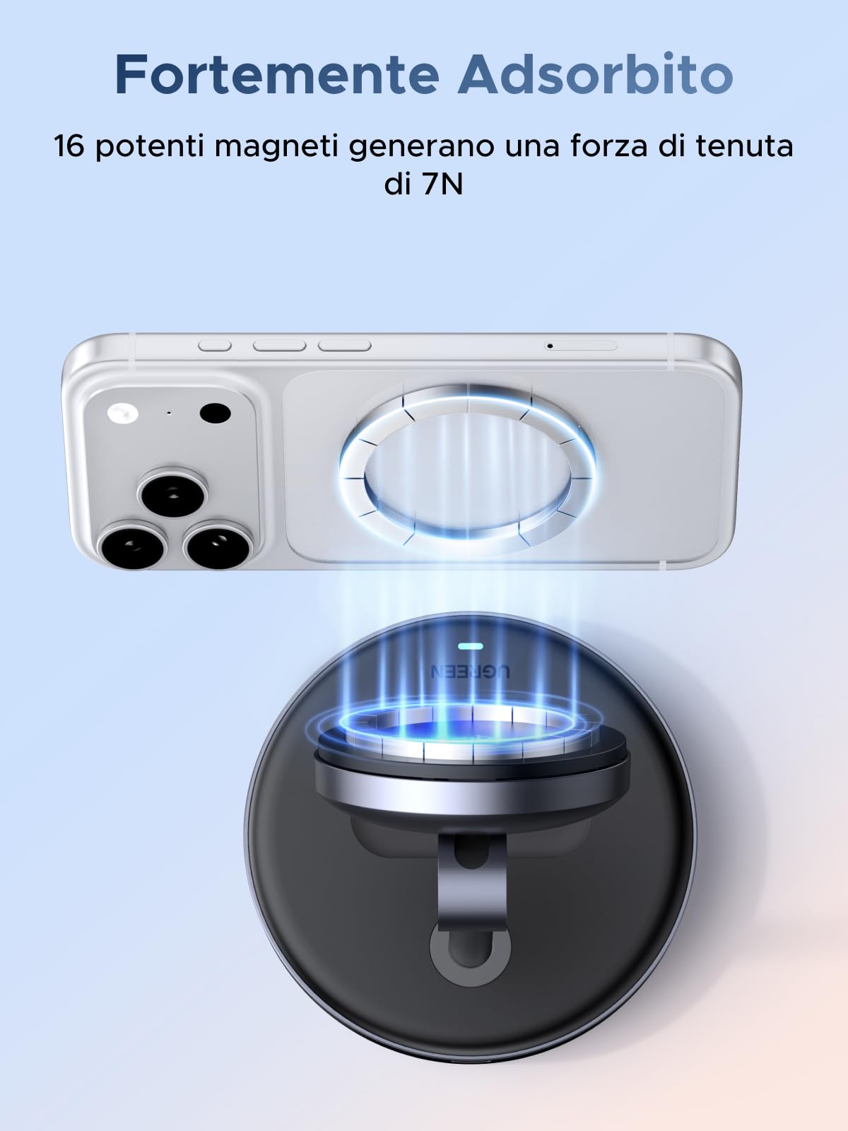 ugreen-zapix-2-in-1-caricatore-wireless-magnetico-qi2-15w-con-stand-regolabile-1 image 8