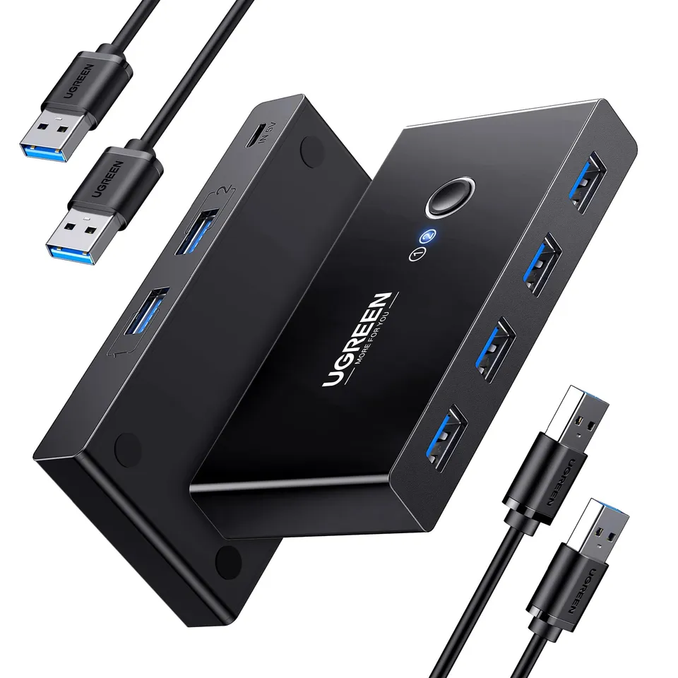 ugreen-switch-usb-3-0-4-porte-2-ingressi-4-uscite-selettore image 1
