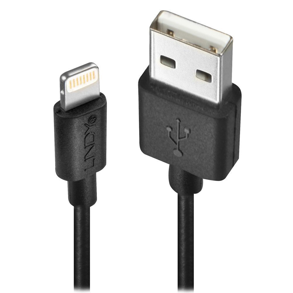 lindy-cavo-usb-lightning-nero-0-5m-ricarica-e-dati image 1