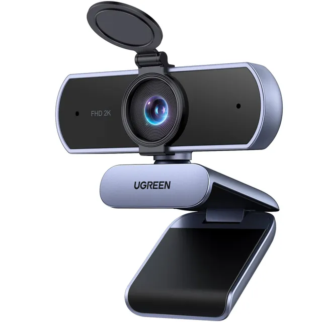 ugreen-webcam-2k-30fps-full-hd-usb-con-doppi-microfoni-grigio image 1
