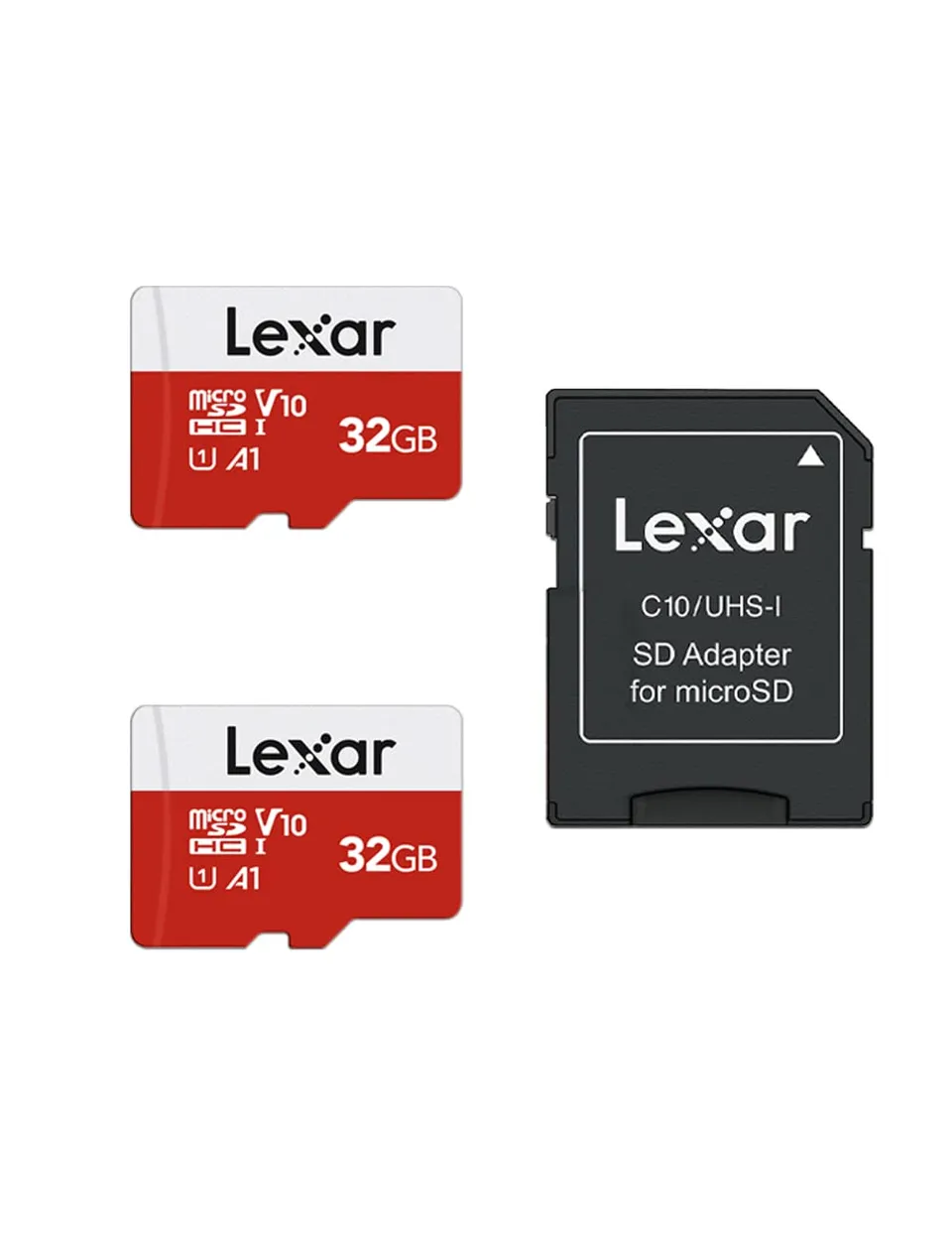 lexar-blue-series-scheda-micro-sd-32gb-2-pack-100mb-s-uhs-i-u1-a1-con-adattatori image 1