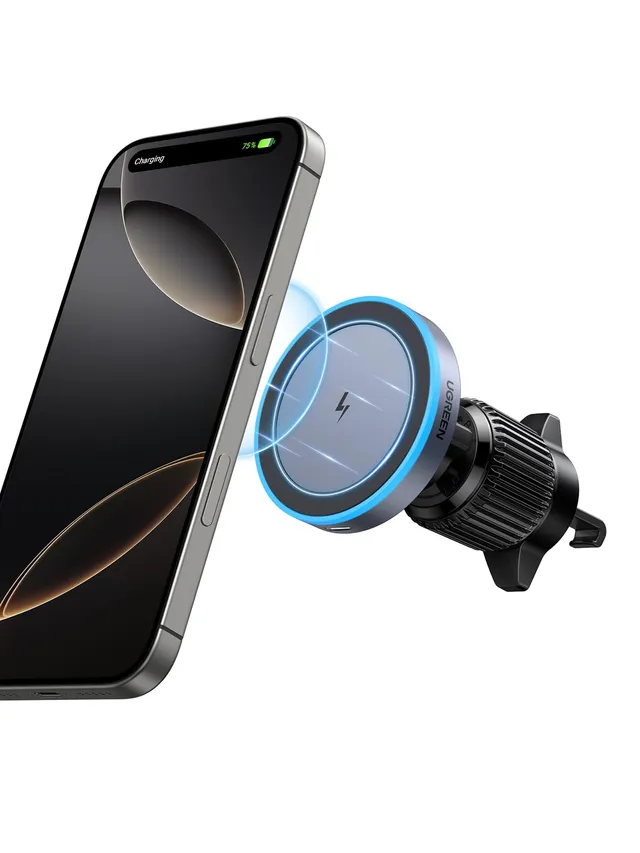 ugreen-supporto-auto-magnetico-2in1-con-ricarica-wireless-15w image 1