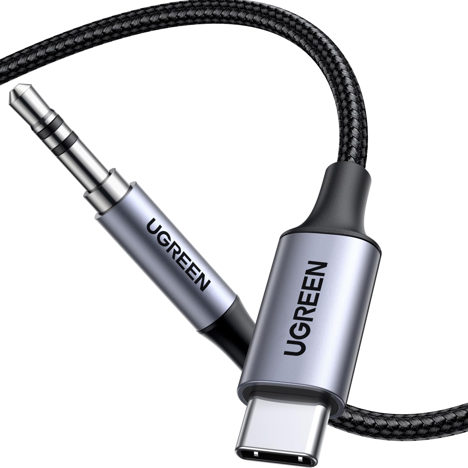ugreen-cavo-usb-c-a-jack-3-5mm-con-dac-24bit-96khz-1m-nylon-grigio image 1