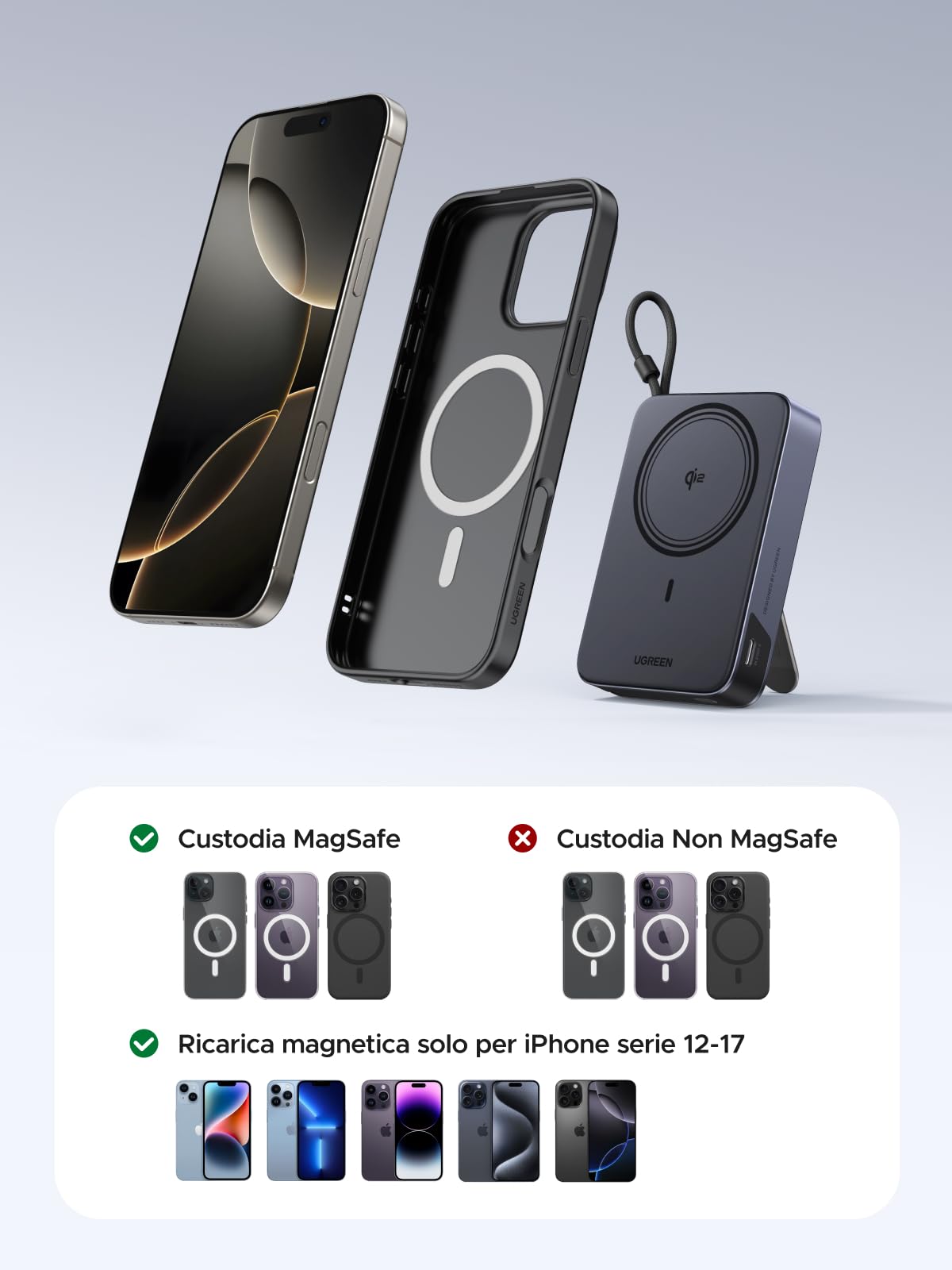ugreen-zapix-qi2-power-bank-magnetico-10000mah-pd-30w-con-supporto-pieghevole image 8