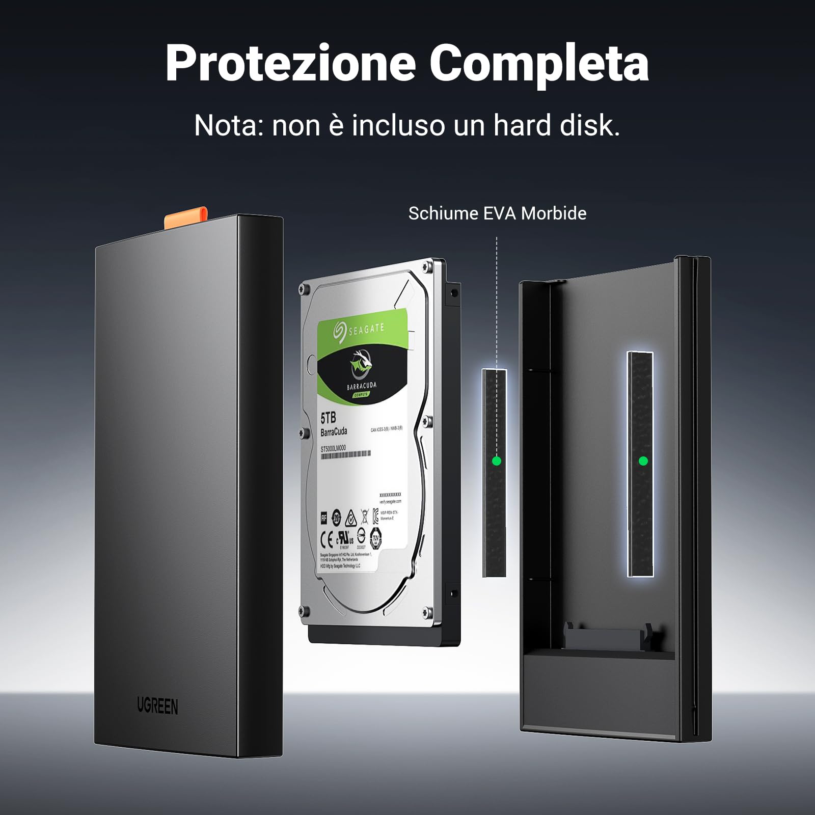 ugreen-case-esterno-per-hdd-ssd-2-5-sata-usb-c-3-1-gen-2-6gbps-uasp-con-trim image 2