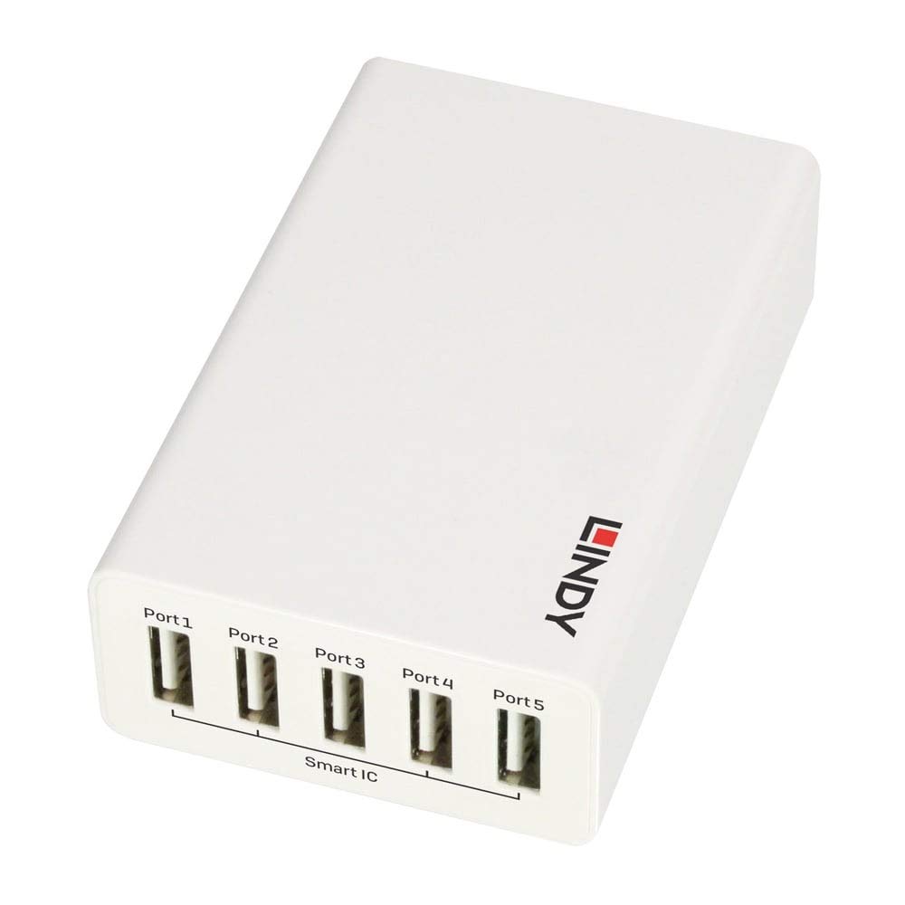 lindy-alimentatore-usb-desktop-5-porte-40w-per-ricarica-multipla image 1