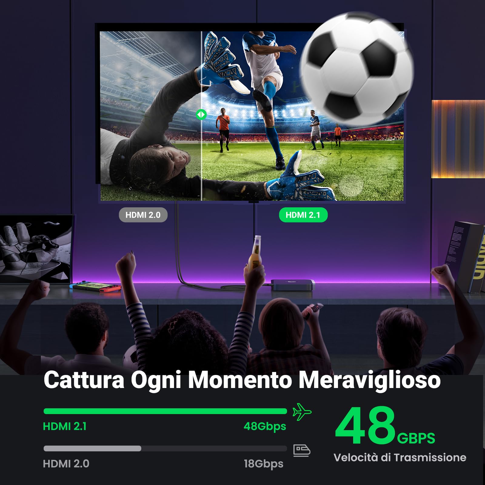 ugreen-prolunga-hdmi-2-1-8k-60hz-maschio-femmina-0-5m image 5