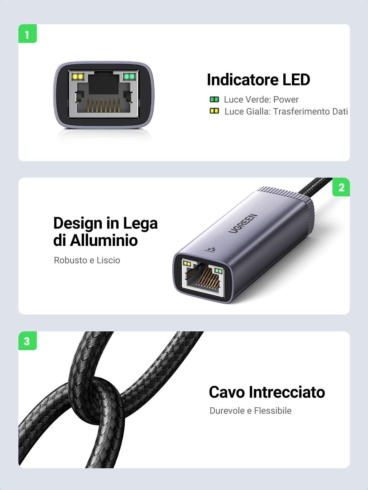 ugreen-adattatore-ethernet-usb-c-a-rj45-gigabit-1000mbps-nylon-alluminio image 6