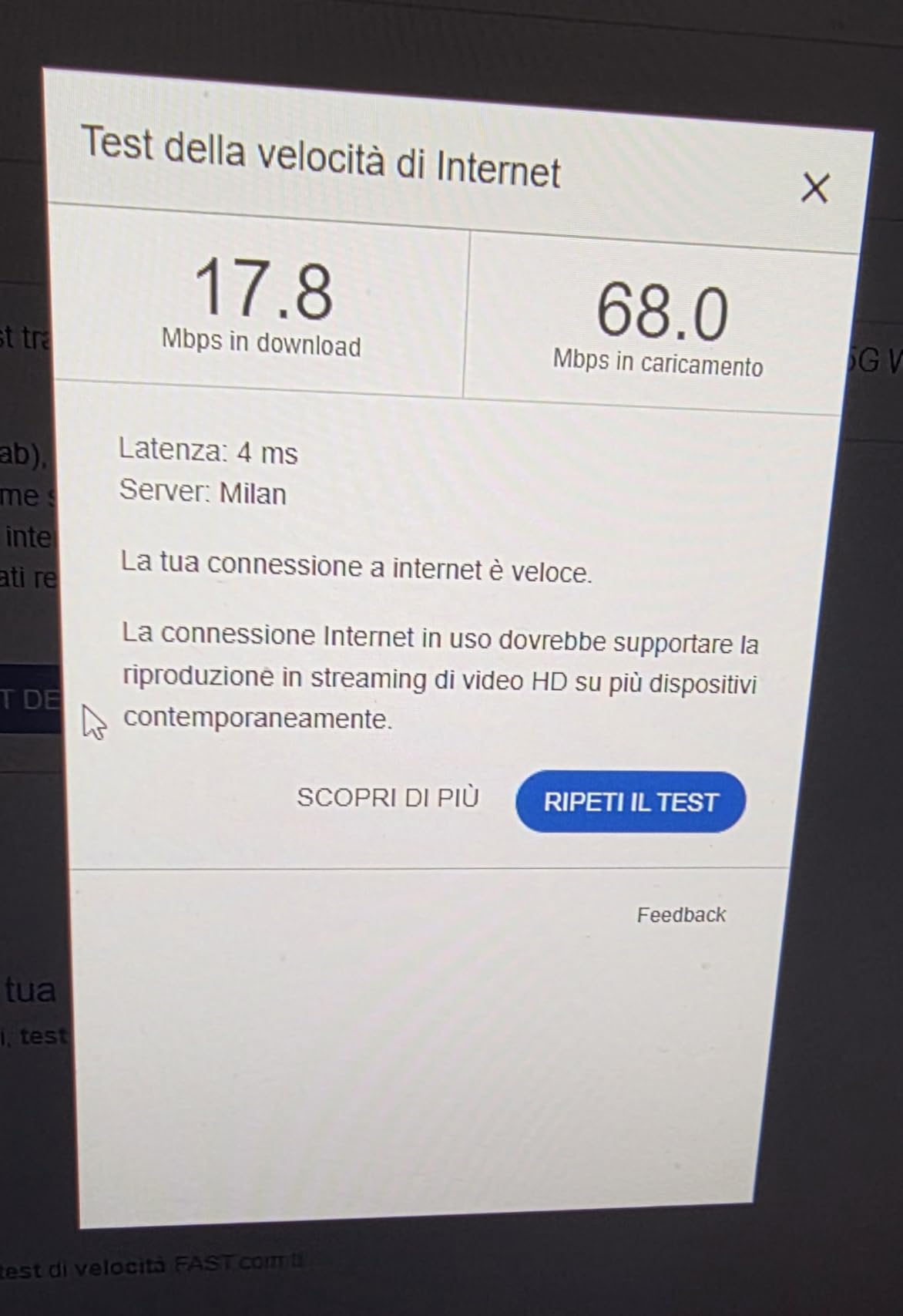 Velocissima e facilissima da installare.