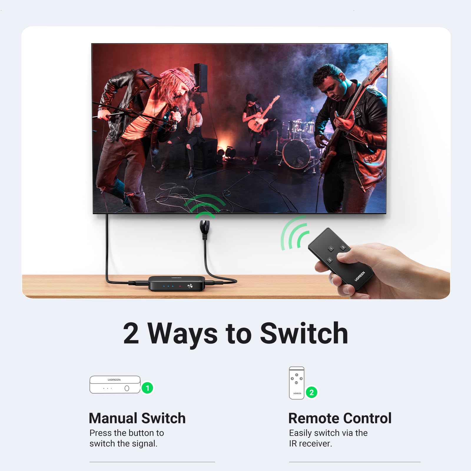 ugreen-switch-hdmi-4k-3-in-1-out-con-telecomando-splitter-uhd-3d image 3