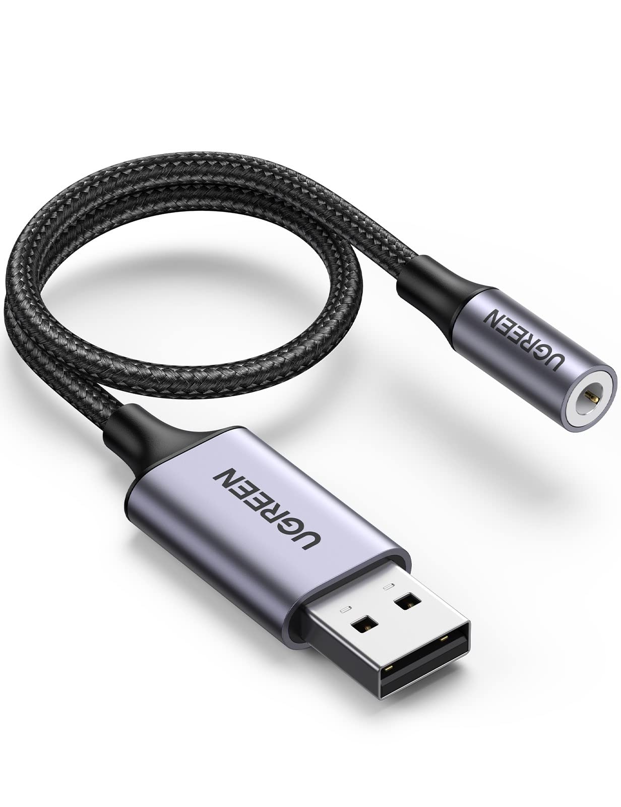 ugreen-adattatore-audio-usb-a-jack-3-5mm-25-cm-scheda-audio-esterna-24bit-96khz- image 1