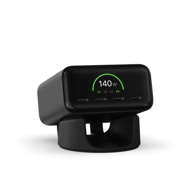 satechi-chargeview-140w-desktop-charger-usb-c-gan-con-display image 1