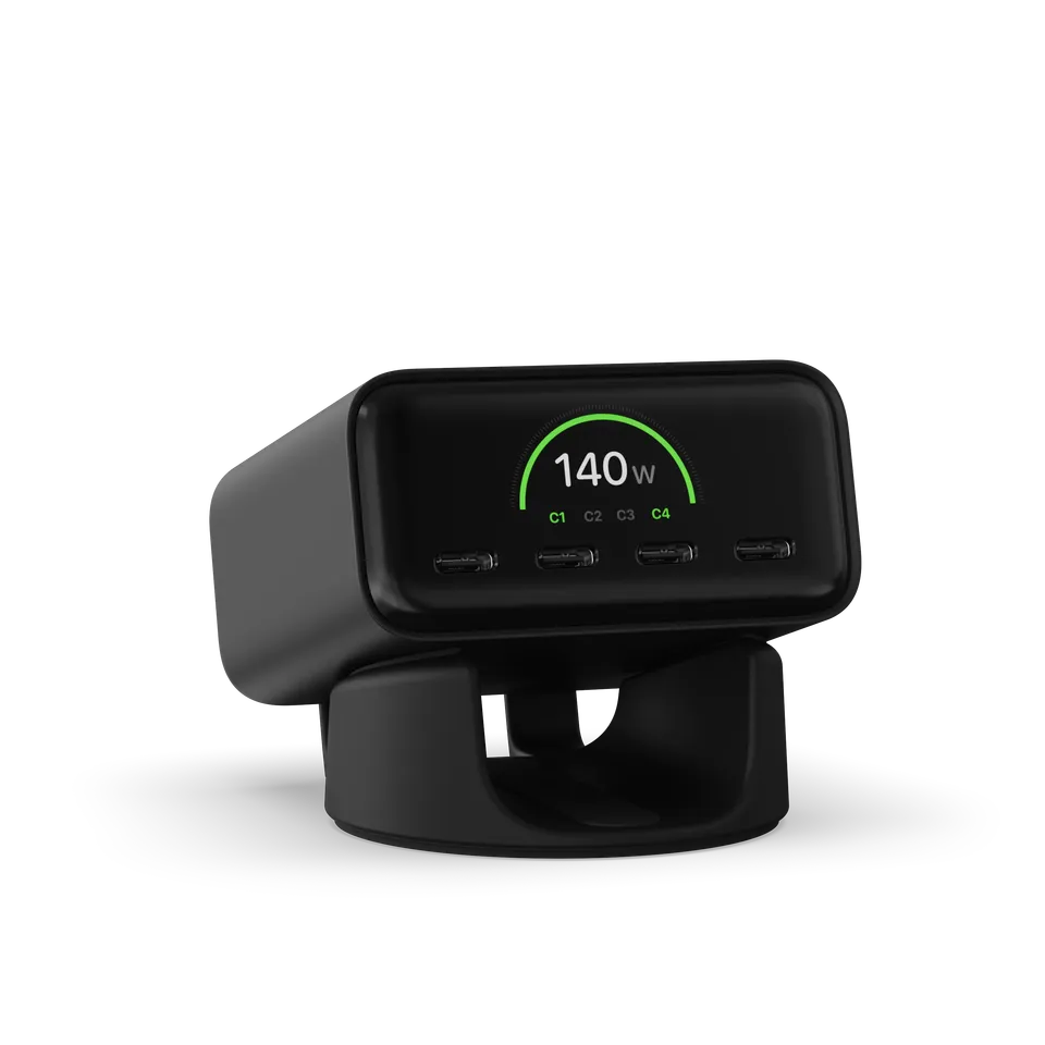 satechi-chargeview-140w-desktop-charger-usb-c-gan-con-display image 1