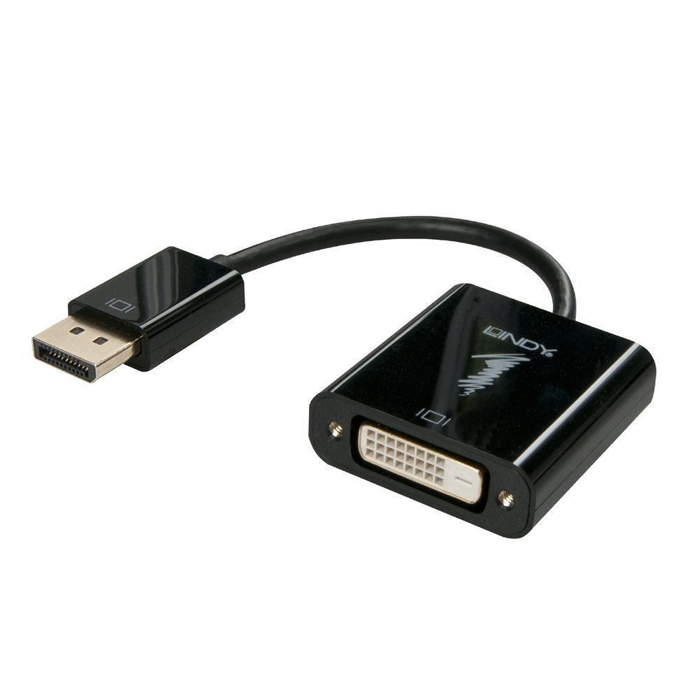 lindy-41734-adattatore-displayport-a-dvi-d-attivo-17-cm-nero image 1