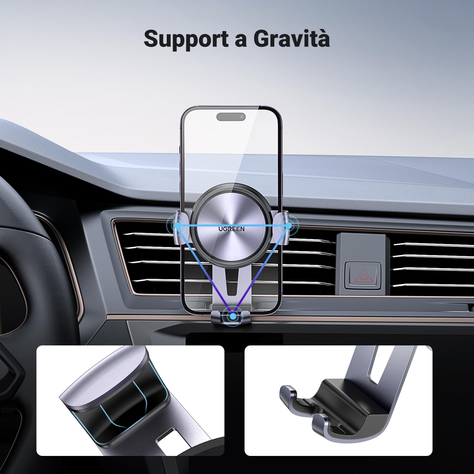 ugreen-supporto-telefono-auto-a-gravit-bocchetta-aria-nero image 2