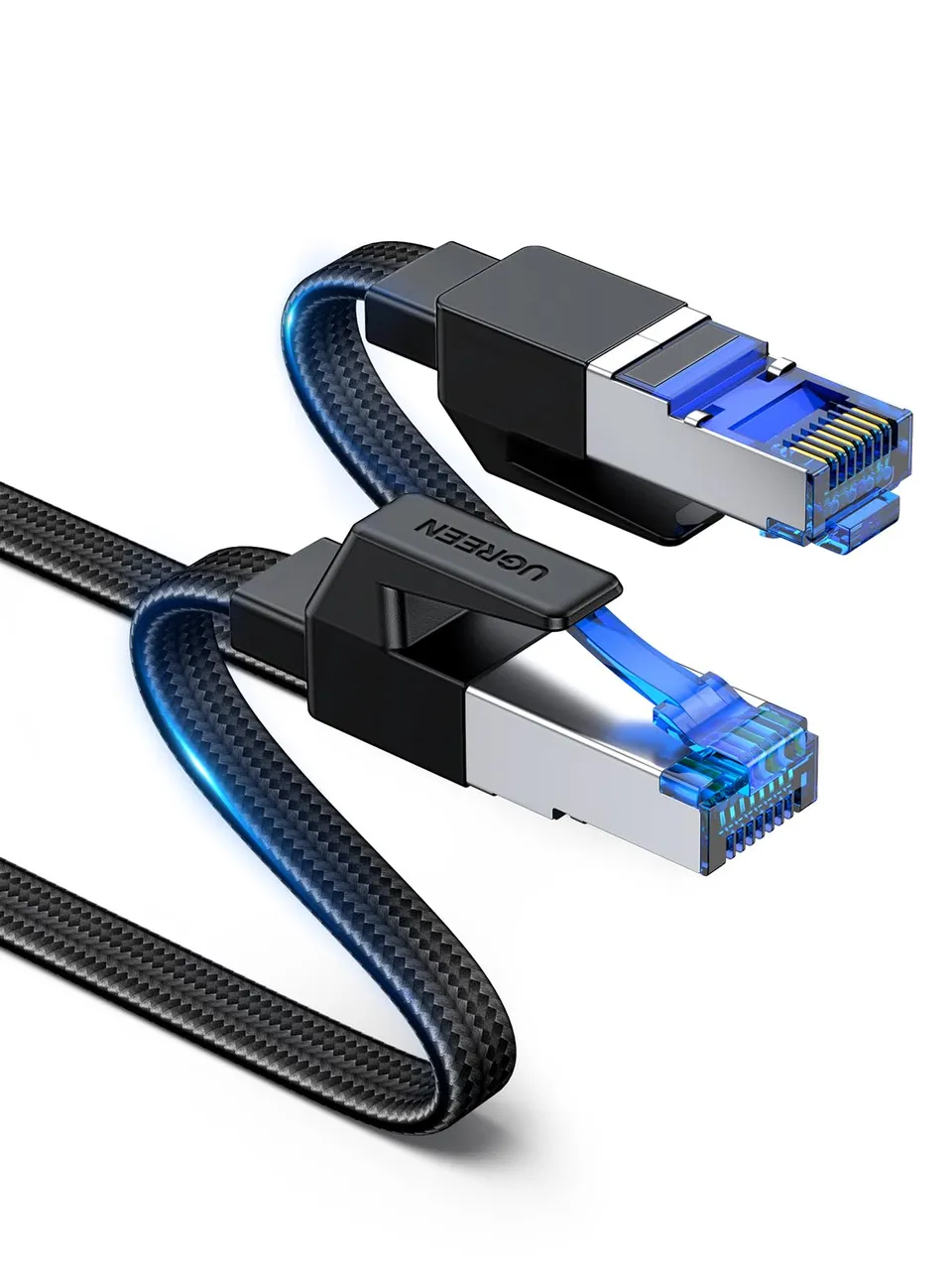 ugreen-cavo-ethernet-cat-8-rj45-40gbps-2000mhz-piatto-nylon-2m image 1