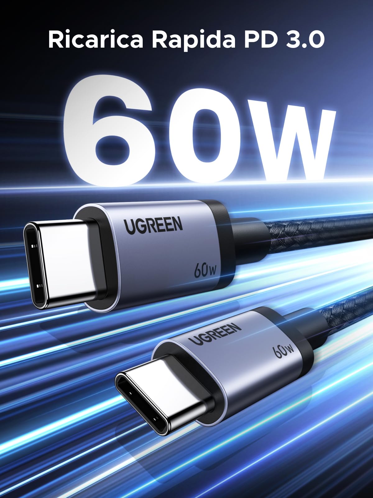 ugreen-zapix-cavo-usb-c-60w-pd-3-0-1m-ricarica-rapida image 3