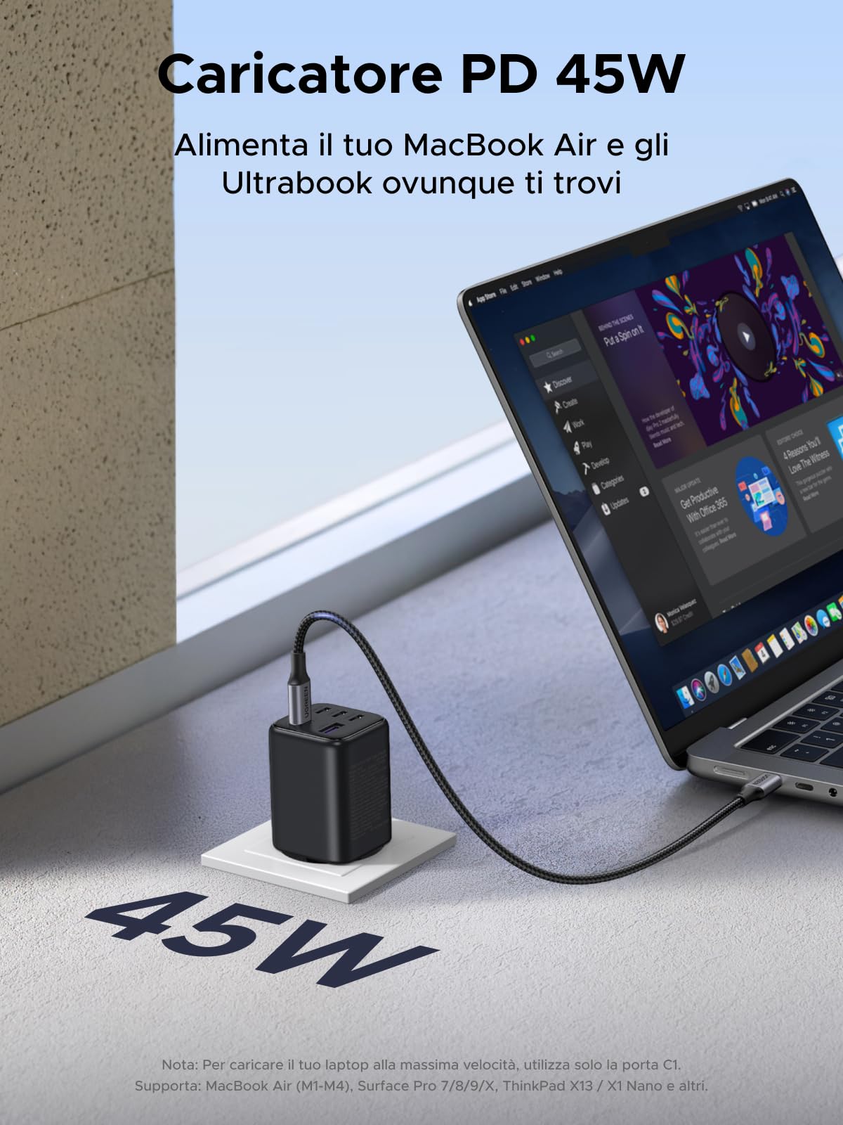 ugreen-caricatore-usb-c-45w-gan-5-porte-4c1a-per-iphone-17-galaxy-s25-e-macbook- image 7