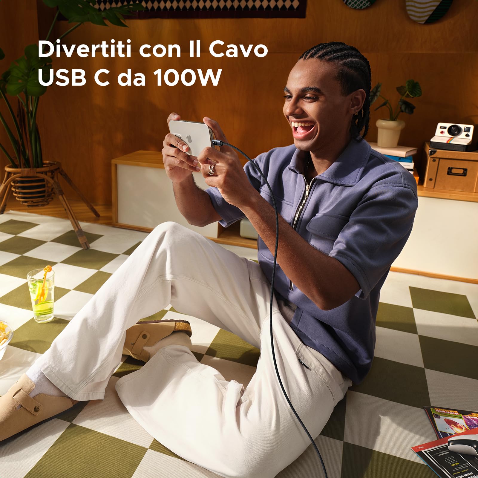 ugreen-uno-cavo-usb-c-a-usb-c-100w-pd-3-0-nylon-intrecciato-1m image 7