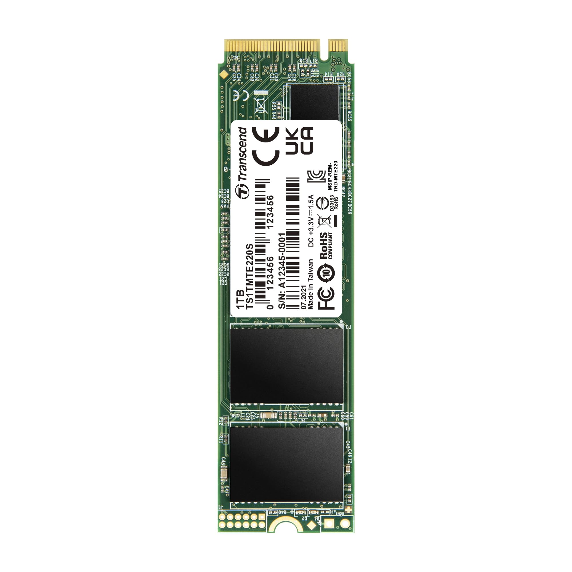transcend-mts220s-ssd-interno-nvme-pcie-gen3-x4-m-2-2280-1tb-3d-tlc-con-dram image 1